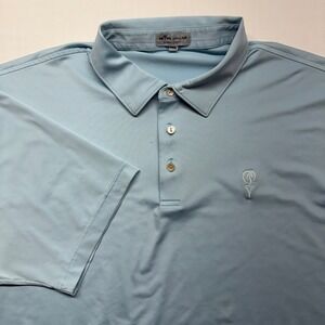 Peter Millar Summer Comfort Polo XXL‎ Blue Performance Stretch Golf Shirt